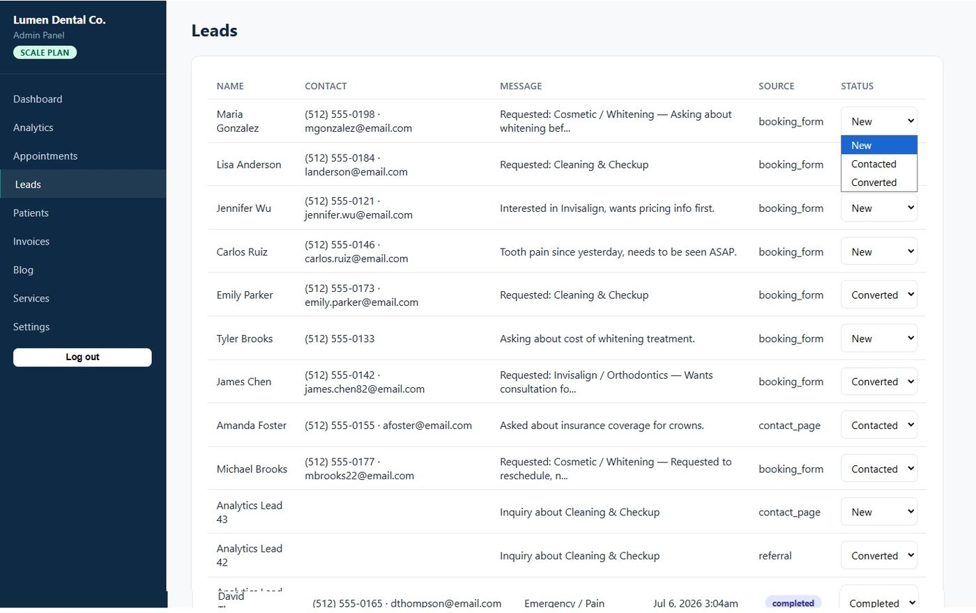 Lead pipeline screenshot